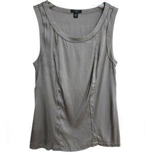 Ann Taylor Petite XSP gray sleeveless silk shirt